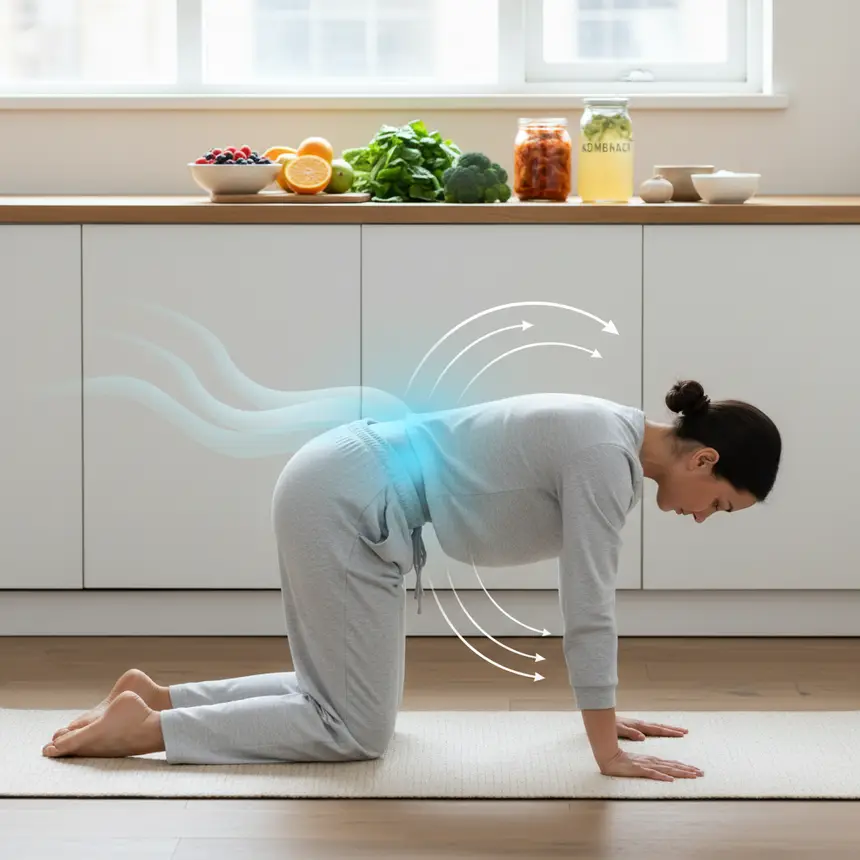 Digestive yoga, healthy foods