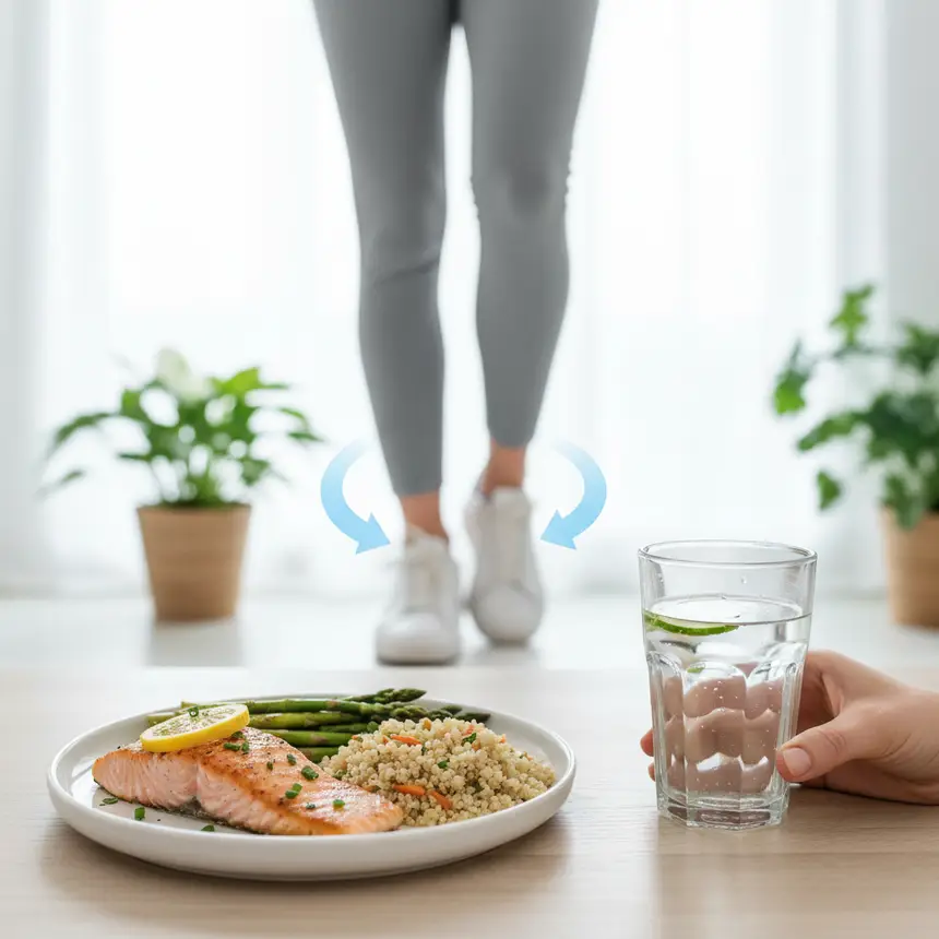 Recovery diet, light exercise