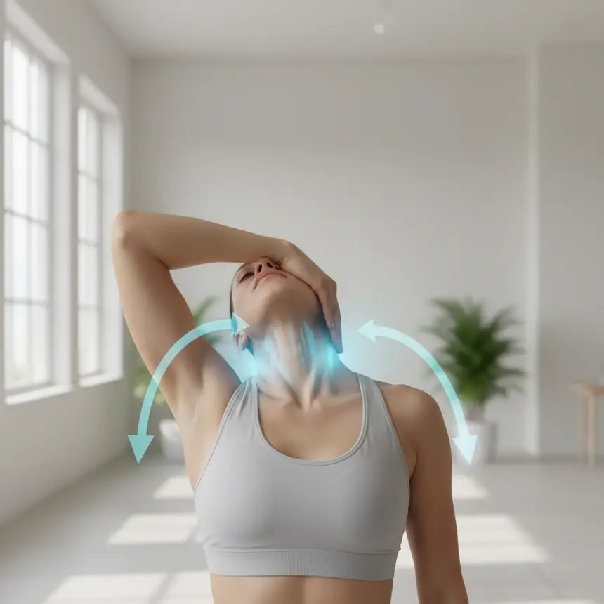 Neck stretches, posture correction exercises, eye healthy foods