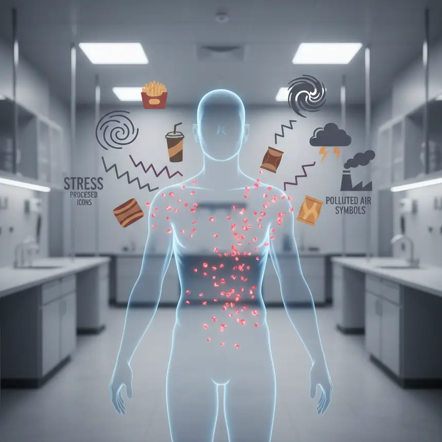 Inflammation triggers, irregular diet, stress