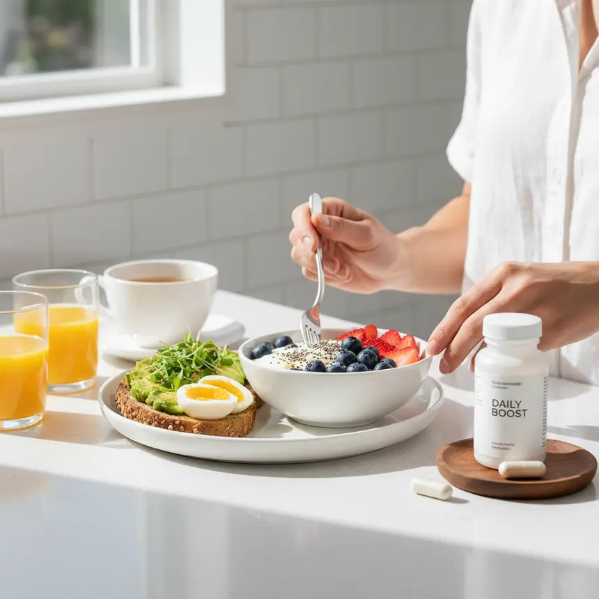 Intake routine, Coenzyme Q10 timing, consistent habit