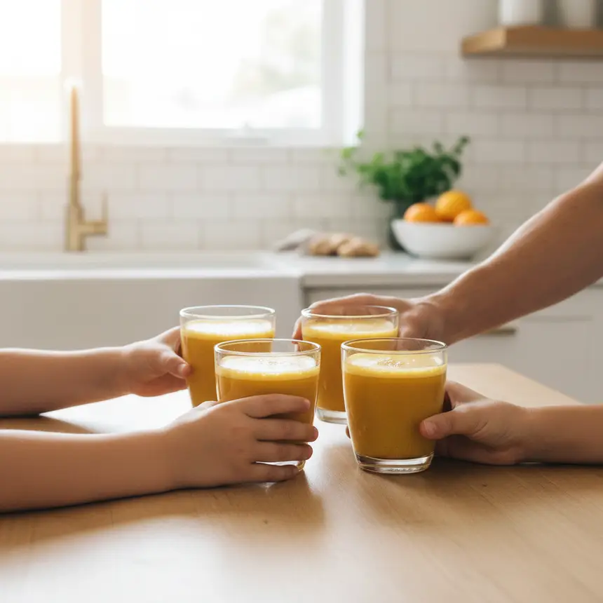 Family health routine, respiratory drinks