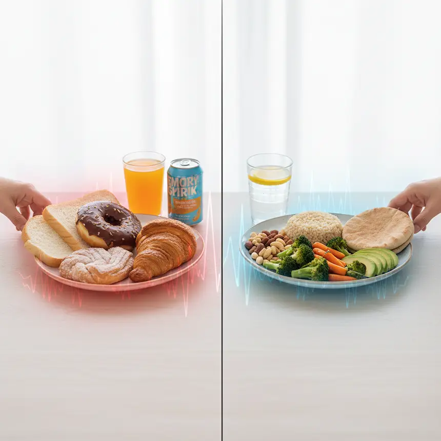 High versus low blood sugar impact foods