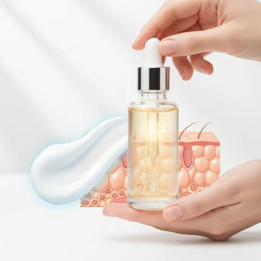 Vitamin C serum, Vitamin E cream