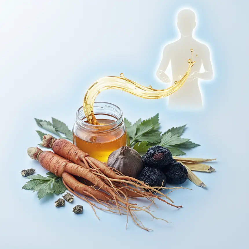Red ginseng, traditional herbs, nutrients