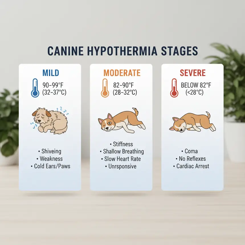 dog hypothermia stages