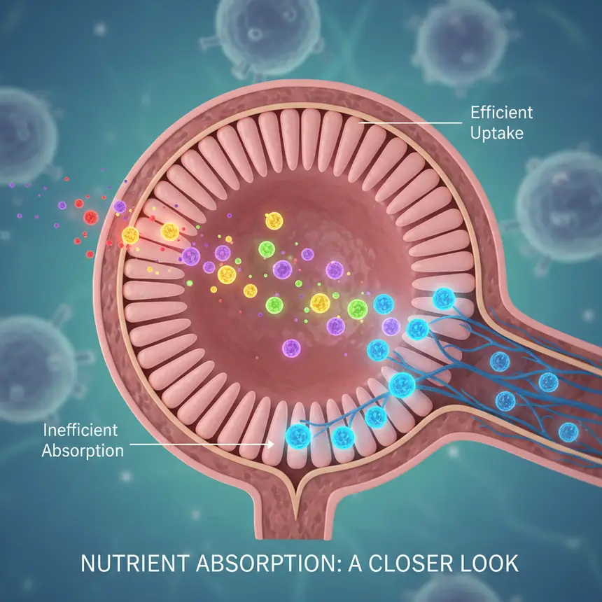 Nutrient absorption, digestive process, gut health