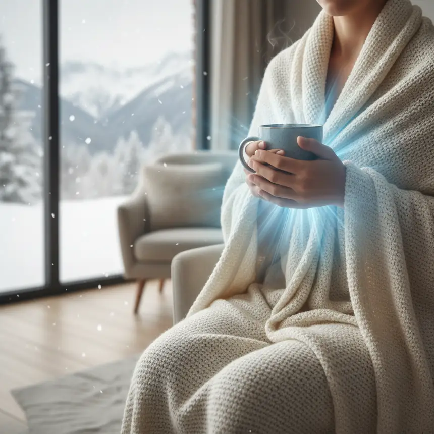 Warm indoors, winter relaxation, body's signals