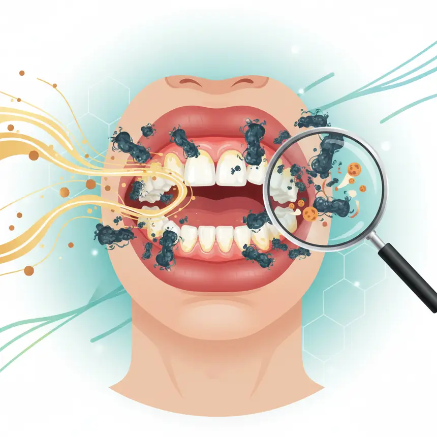 plaque bacteria, gum inflammation, dry mouth