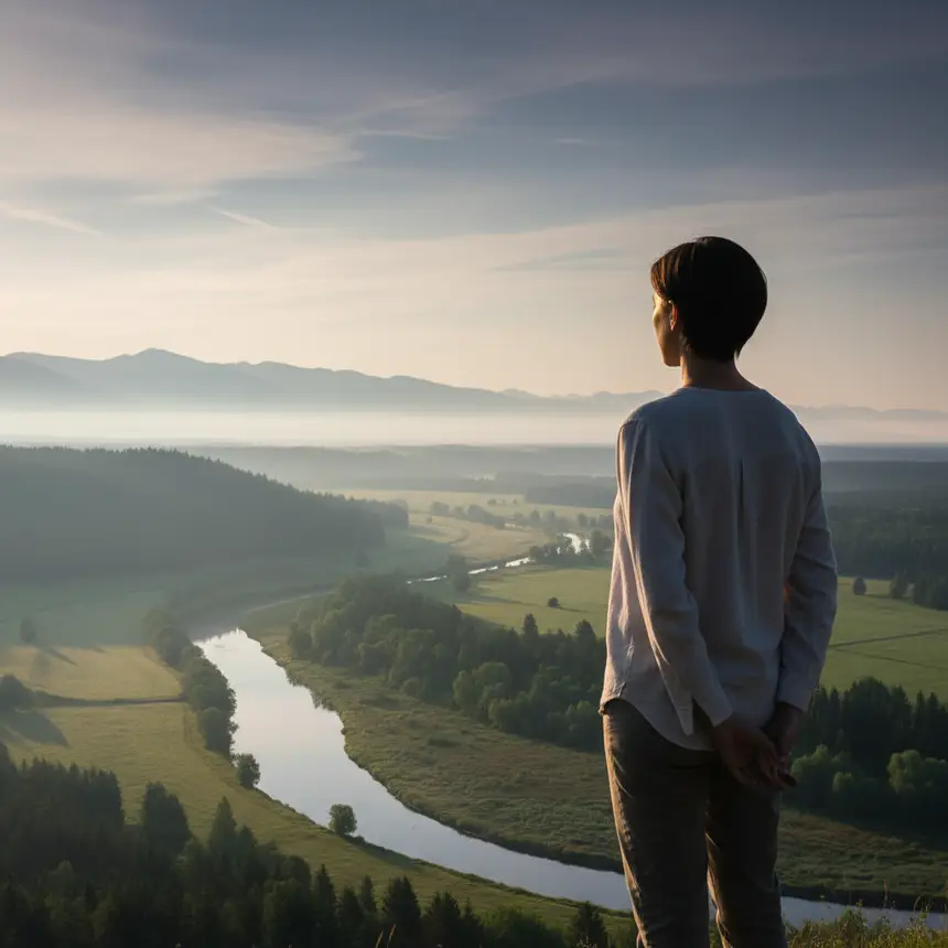 Person contemplating, brain health