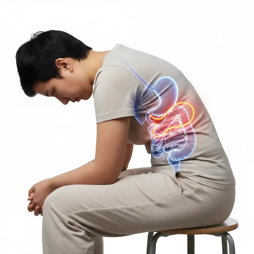 digestive organ compression posture